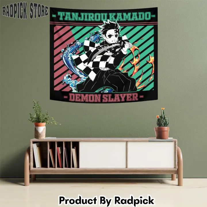 Tanjiro kamado tapestry custom anime bedroom living room home decoration  rp5945666